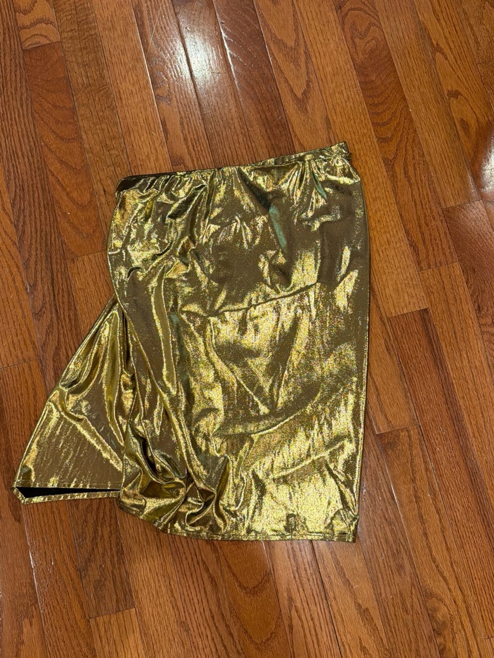 ba&sh Metallic Gold Asymmetric Skirt